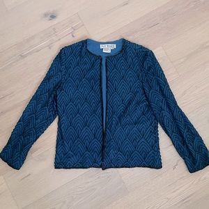 Beaded vintage blue & black jacket